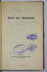 Be 632 : Briefe über Staatskunst (1853)