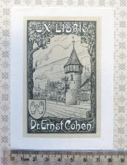 - (Cohen, Dr. Ernst), Etikett: Exlibris; 'EX LIBRIS / Dr. Ernst Cohen'. 