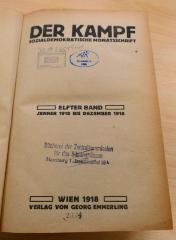 71140651 : Der¬ Kampf : sozialdemokratische Monatsschrift. - 11. (1918), H. 1/12.  (1918)