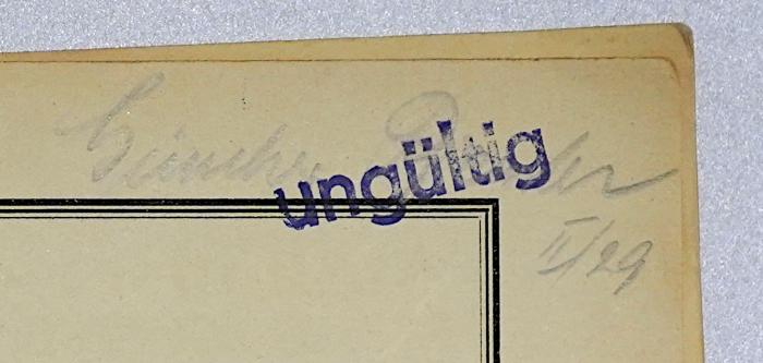 Be 866<4> : Die gesetzliche Regelung der Arbeitszeit nach dem Stand vom 16. Juli 1927 (1928);- (Beuster, Günther), Von Hand: Autogramm, Name, Datum; 'Günther Beuster II/29'. 