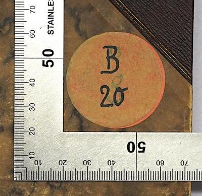 SA 817<2>a : Die christliche Arbeiterbewegung in Deutschland (1909);- (Gewerkschaft öffentliche Dienste Transport und Verkehr Bezirksleitung Berlin), Etikett: Signatur; 'B 20'. 