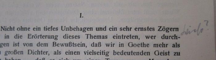  Goethe und die Juden (1926);- (unbekannt), Von Hand: Annotation. 