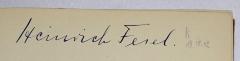 - (Fesel, Heinrich), Von Hand: Autogramm, Datum; 'Heinrich Fesel, K 19.10.42'. 