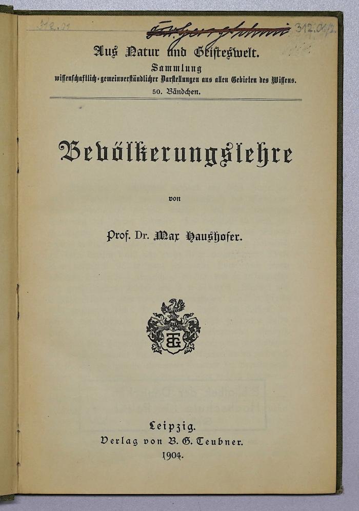 Bf 440 : Bevölkerungslehre (1904)