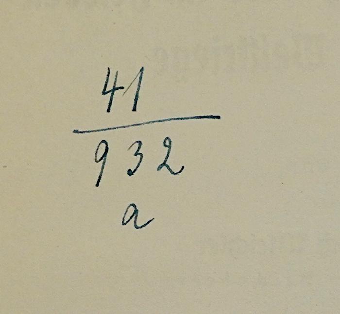 Bf 465 : Die seelischen Kräfte des Deutschen Heeres im Frieden und im Weltkriege (1933);- (Siemens-Werkbücherei), Von Hand: Signatur; '41/932 a'. 