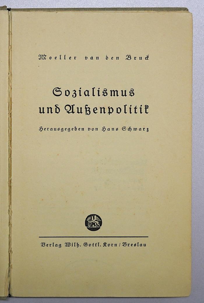 Bf 458 : Sozialismus und Außenpolitik (1933)