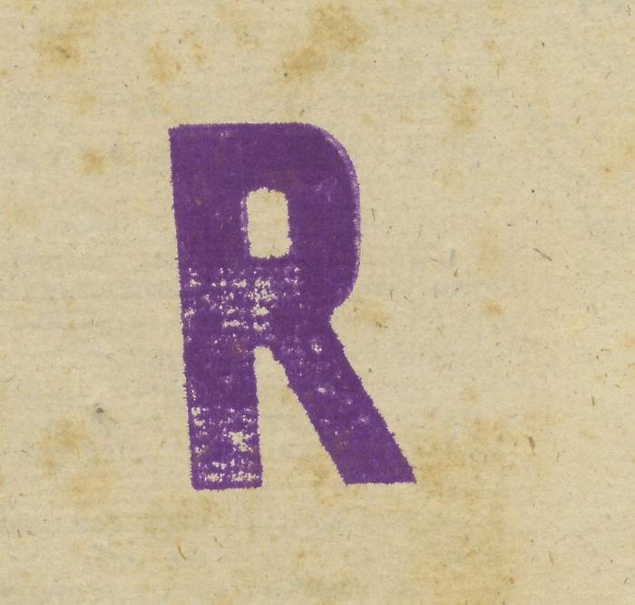 -, Stempel: Zeichen; 'R'