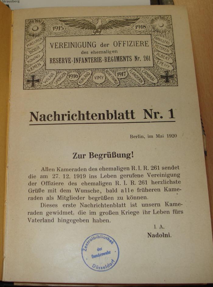 71 18 0496 : Nachrichtenblatt (1920/1932)