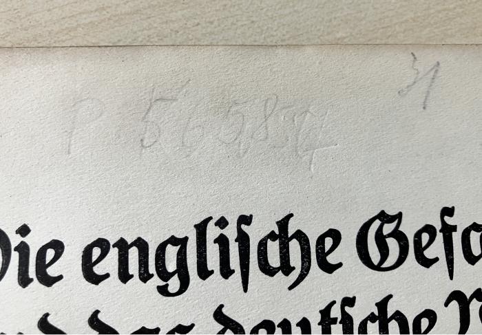 -, Radiert / Rasiert: Nummer; 'P 565857'