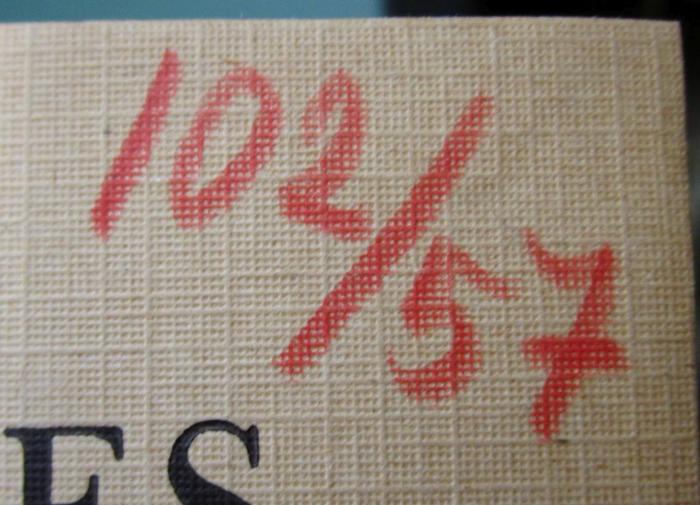 Hl 229 2: Les Pensées. Tome II (1928);- (unbekannt), Von Hand: Nummer; '102/57'. 