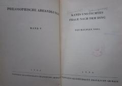 Hl 224: Kants und Fichtes Frage nach dem Ding (1936)