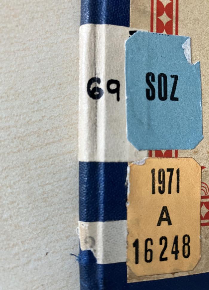 - (Zentralbibliothek der Gewerkschaften. FDGB), Etikett: Signatur; '69'. 