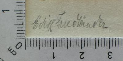 -, Von Hand: Autogramm; 'Edith Friedländer'