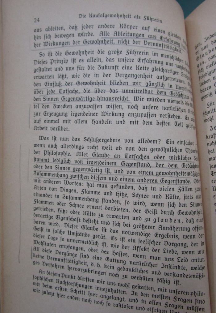 Hl 230: Das Wesen der Naturerkenntnis : aus der Aufklärungsphilosophie David Humes (1927);- (unbekannt), Von Hand: Annotation. 