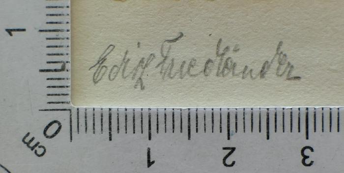 -, Von Hand: Autogramm; 'Edith Friedländer'