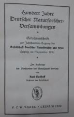 Ka 480: Hundert Jahre Deutscher Naturforscher-Versammlungen (1922)