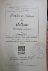 Bi 970 b: Peuples et Nations des Balkans : Géographie politique (1930)