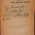 -, Von Hand: Widmung, Datum, Autogramm; '"[zwei unleserliche Zeilen] v. Marie Feesche, Dez.[?] 1918", Schmutztitel recto'