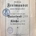 K 3/355 : Stellt die Freimaurer unter Kontrolle! Der Kampf der Freimaurerei gegen Vaterland und Kirche (1928)