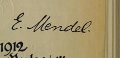 - (Mendel, E.), Von Hand: Autogramm, Name; 'E. Mendel'. 