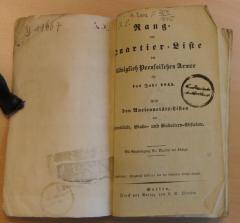 1-Rara F 207/1845 : Rang- und Quartier-Liste der Königlich Preußischen Armee für das Jahr 1845 : nebst den Anciennetäts-Listen der Generalität, Stabs- und Subaltern-Officiere (1845)