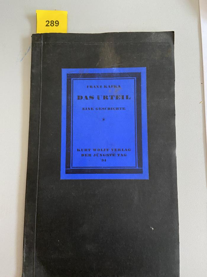 K4 B289 : Das Urteil. Eine Geschichte (1916)