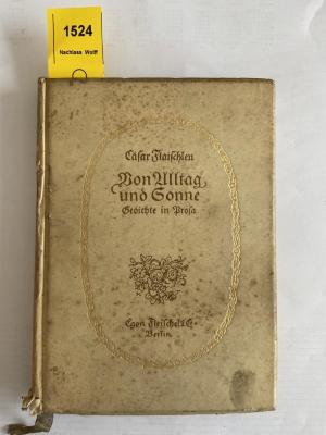 K16A B1524 : Von Alltag und Sonne. Gedichte in Prosa (1918)
