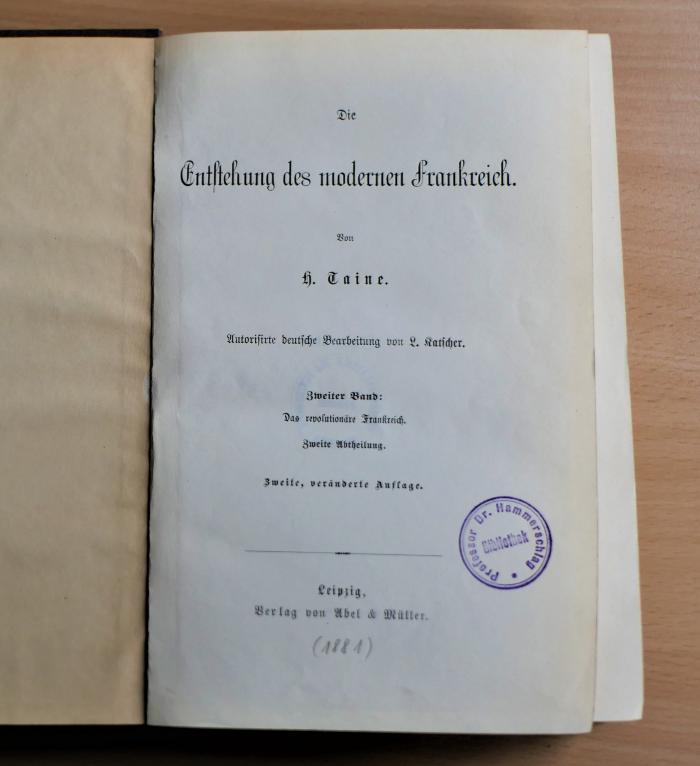 1-Rara 2351A/2,2(2) : Das revolutionäre Frankreich : Zweite Abtheilung (1881)