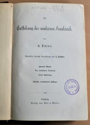 1-Rara 2351A/2,3(2)  : Das revolutionäre Frankreich : Dritte Abtheilung  (1881)