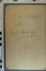 - (Stransky, Ernst), Von Hand: Exlibris, Name; 'Ex libris des Ernst Stransky'. 