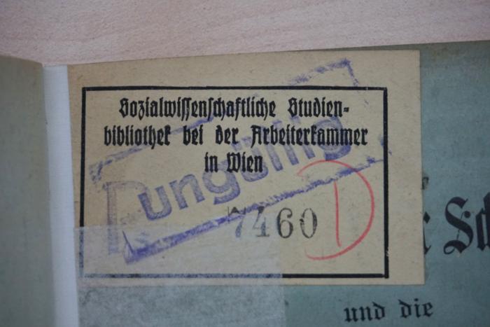 - (Sozialwissenschaftliche Studienbibliothek (Wien)), Von Hand: ; 'D'.  (Prototyp)