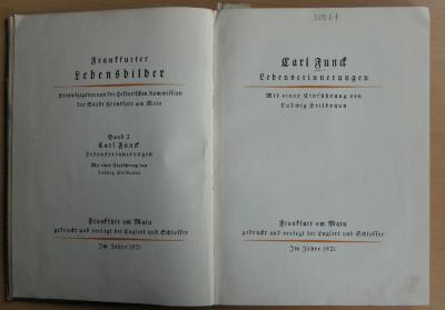 05 08 9270  : Lebenserinnerungen (1921)