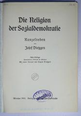 P 774<8> : Die Religion der Sozialdemokratie. Kanzelreden (1911)