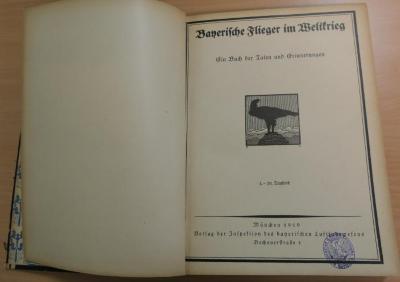 15 08 2101  : Bayerische Flieger im Weltkrieg : ein Buch der Taten und Erinnerungen  (1919)