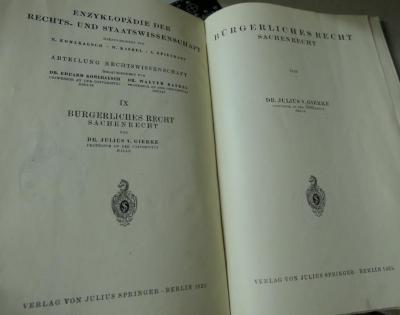  Bürgerliches Recht. Sachenrecht (1925)