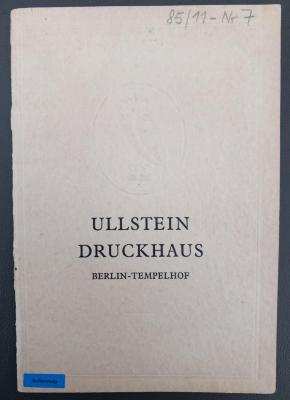 85/11:7  : Ullstein Druckhaus : Berlin-Tempelhof ([ca. 1931])