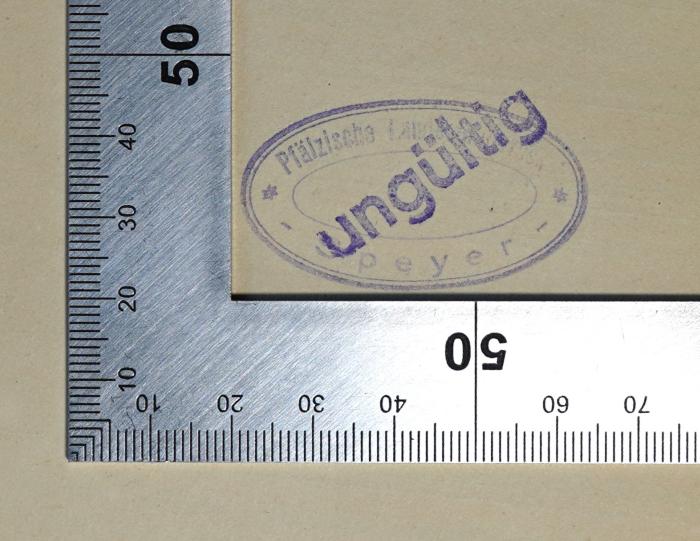 Pa 316 : Die Kirche Christi und der Staat Hitlers (1933);- (Pfälzische Landesbibliothek Speyer), Stempel: Berufsangabe/Titel/Branche, Ortsangabe; 'Pfälzische [Landes]bibliothek Speyer'. 