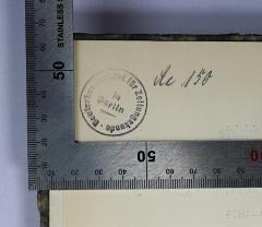 - (Deutsches Institut für Zeitungskunde;Deutsches Institut für Zeitgeschichte), Stempel: Berufsangabe/Titel/Branche, Name, Signatur; 'Deutsches Institut für Zeitungskunde in Berlin [+ Signatur]'.  (Prototyp)