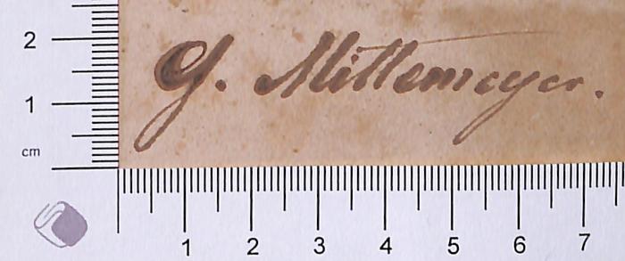- (Mittemeyer, G. ), Von Hand: Autogramm; 'G. Mittemeyer'. 