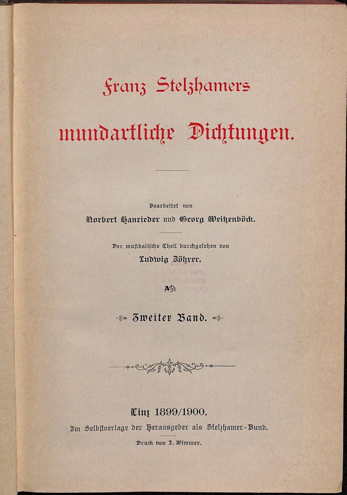 DLIT9713:2 : Franz Stelzhamers mundartliche Dichtungen (1899/1900)
