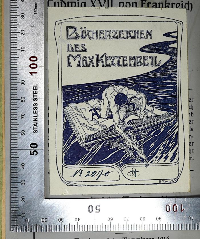 L 132 : Berliner Tageblatt und Frankfurter Zeitung in ihrem Verhalten zu den nationalen Fragen 1887-1914 (1917);- (Kettembeil, Max), Etikett: Exlibris; 'Bücherzeichen des Max Kettembeil Nr 2270 St.'. 