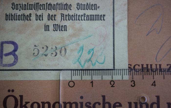 - (Sozialwissenschaftliche Studienbibliothek (Wien)), Von Hand: Signatur; '223'. 