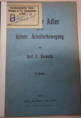 1971 A 19968 (Slg. Sozialistica): Victor Adler und die österr. Arbeiterbewegung (1912)