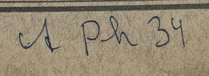 -, Von Hand: Signatur; 'A. Ph 34
'