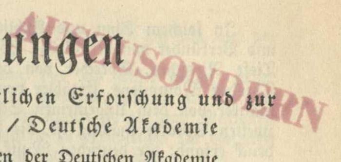 -, Stempel: Besitzwechsel: makuliert; 'AUSZUSONDERN'