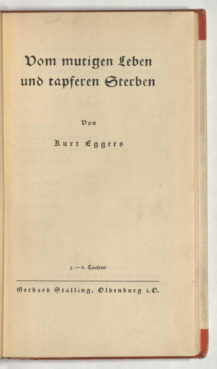 Z-0870 : Vom mutigen Leben und tapferen Sterben (1935)