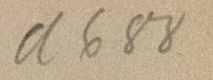 -, Von Hand: Nummer; 'd 688'