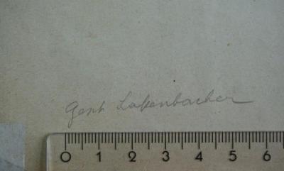 - (Lakenbacher, Ernst;Sozialwissenschaftliche Studienbibliothek (Wien)), Von Hand: Besitzwechsel: Schenkung; 'Gesch. Lakenbacher'. 