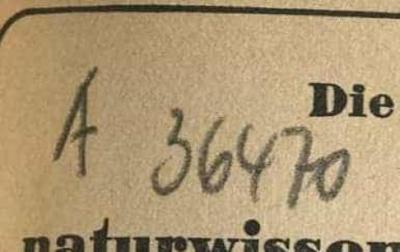 - (Zentralstelle für Wissenschaftliche Altbestände), Von Hand: Nummer; 'A 36470
'. 