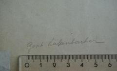 - (Lakenbacher, Ernst;Sozialwissenschaftliche Studienbibliothek (Wien)), Von Hand: Besitzwechsel: Schenkung; 'Gesch. Lakenbacher'. 